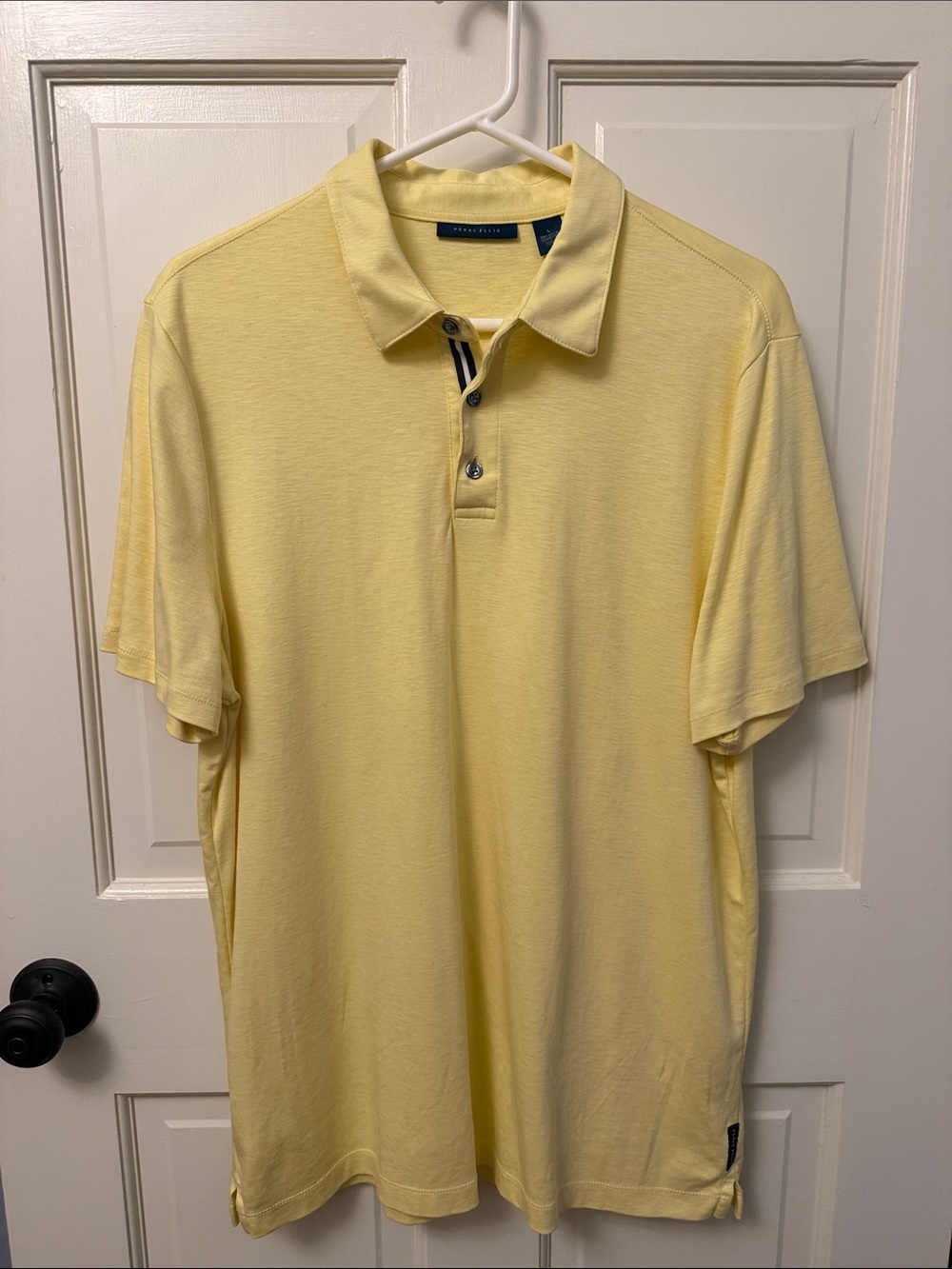 Perry Ellis Yellow Polo Golf shirt Sz Large